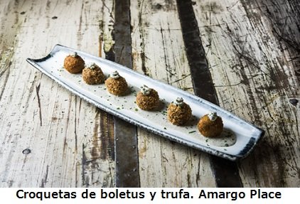 Croquetas de boletus y trufa, Amargo Place to be